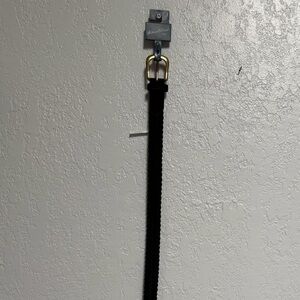 Universal Thread Braided Black Belt with Brushed Gold Buckle